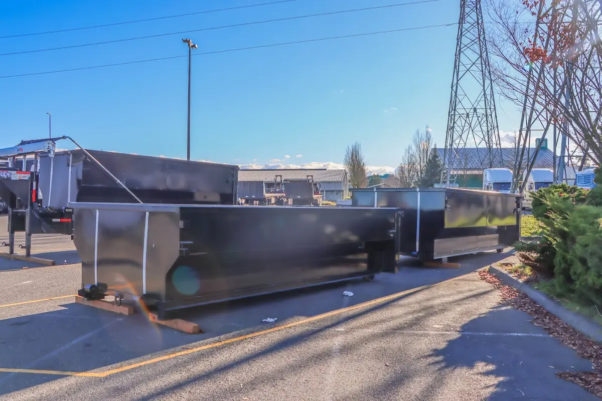 Roll-off dumpster ready for waste disposal at job site for 15 Yard Dumpster Rental in St. Joseph
